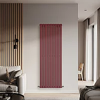 Milano Alpha Flat Panel Vertical Designer Radiator Single Panel 1780mm x 630mm Booth Red