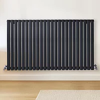 Milano Aruba Horizontal Designer Radiator Double Panel 800mm x 1416mm Carbon Grey