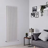Milano Aruba Vertical Designer Radiator Double Panel 1780mm x 590mm Light Grey