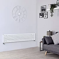 Milano Capri White Flat Panel Horizontal Designer Radiator 354mm x 1780mm Single Panel