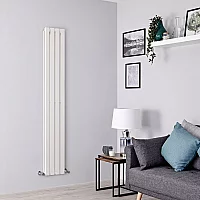 Milano Alpha Flat Panel Vertical Designer Radiator Double Panel 1780mm x 280mm White