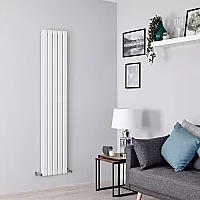 Milano Alpha Flat Panel Vertical Designer Radiator Double Panel 1780mm x 350mm White