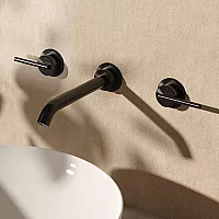 Crosswater 3ONE6 Wall Mounted 3Hole Lever Basin Tap Slate Finish