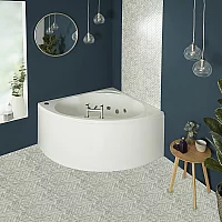 Milano Newby Whirlpool Corner Spa Bath with Panel 1200mm x 1200mm 6 Whirlpool Jets