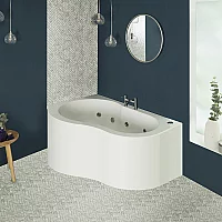 Milano Irwell Whirlpool Corner Spa Bath with Panel 1500mm x 1000mm Left Right Hand Options
