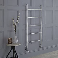 Milano Derwent Chrome Traditional Minimalist Heated Towel Rail 1142mm x 527mm
