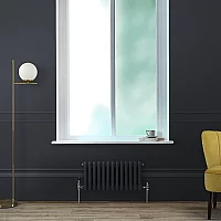 Milano Windsor Horizontal Traditional Column Radiator 3 Column 300mm x 605mm Dark Charcoal