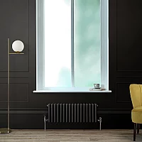 Milano Windsor Horizontal Traditional Column Radiator 3 Column 300mm x 785mm Midnight Black
