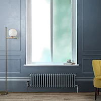 Milano Windsor Horizontal Traditional Column Radiator 3 Column 300mm x 1010mm Squirrel Blue