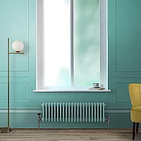 Milano Windsor Horizontal Traditional Column Radiator 3 Column 300mm x 1010mm Spearmint Blue