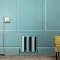 Milano Windsor Horizontal Traditional Column Radiator 3 Column 600mm x 605mm Spearmint Blue