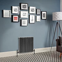 Milano Windsor Horizontal Traditional Column Radiator 3 Column 600mm x 605mm Pewter