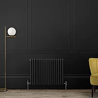 Milano Windsor Horizontal Traditional Column Radiator 3 Column 600mm x 785mm Midnight Black