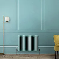 Milano Windsor Horizontal Traditional Column Radiator 3 Column 600mm x 785mm Spearmint Blue