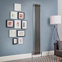 Milano Windsor Vertical Traditional Column Radiator 3 Column 1800mm x 290mm Raw Metal