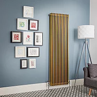 Milano Windsor Vertical Traditional Column Radiator 3 Column 1500mm x 290mm Metallic Gold