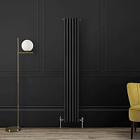 Milano Windsor Vertical Traditional Column Radiator 2 Column 1800mm x 200mm Midnight Black