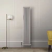 Milano Windsor Vertical Traditional Column Radiator 2 Column 1800mm x 380mm Pearl White