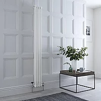 Milano Windsor Vertical Traditional Column Radiator with Feet 2 Column 1500mm x 200mm White
