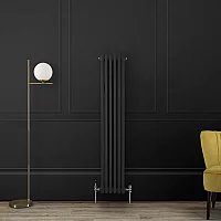 Milano Windsor Vertical Traditional Column Radiator 2 Column 1500mm x 290mm Midnight Black