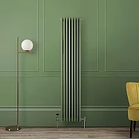 Milano Windsor Reseda Green Vertical Traditional Triple Column Radiator 1800mm x 380mm