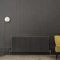 Milano Windsor Horizontal Traditional Column Radiator 3 Column 600mm x 1415mm Carbon Grey