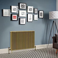 Milano Windsor Horizontal Traditional Column Radiator 3 Column 750mm x 1010mm Natural Brass