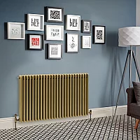 Milano Windsor Horizontal Traditional Column Radiator 3 Column 750mm x 1190mm Natural Brass