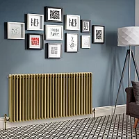 Milano Windsor Horizontal Traditional Column Radiator 3 Column 750mm x 1415mm Natural Brass