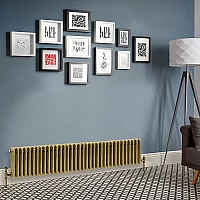 Milano Windsor Horizontal Traditional Column Radiator 3 Column 300mm x 1595mm Natural Brass