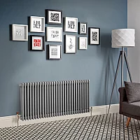 Milano Windsor Horizontal Traditional Column Radiator 3 Column 500mm x 1415mm Metallic Silver