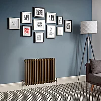 Milano Windsor Horizontal Traditional Column Radiator 3 Column 750mm x 785mm Metallic Bronze