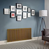 Milano Windsor Horizontal Traditional Column Radiator 3 Column 750mm x 1415mm Metallic Gold