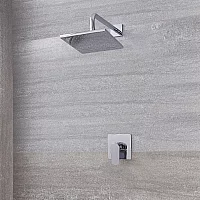 Milano Hunston Chrome Shower with Wall Mounted Shower Head 1 Outlet