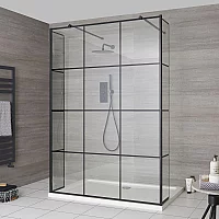 Milano Barq Open WalkThrough Shower Enclosure with Tray Choice of Sizes and Hinged Return Panel Option