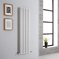Milano Aruba Vertical Designer Radiator Double Panel 1400mm x 354mm White