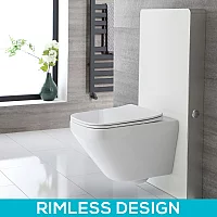 Milano Arca White 500mm Compact WC Unit with Farington Rimless Toilet