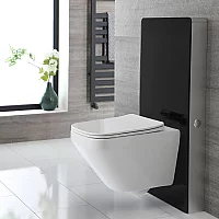Milano Arca Black 500mm Compact WC Unit with Farington Rimless Toilet