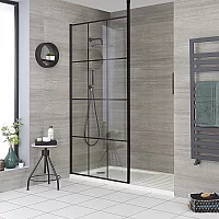 Milano Barq Modern WalkIn Shower Enclosure with 1600mm x 800mm Tray with Drying Area