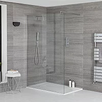 Milano Portland WalkIn Shower Enclosure With White Slate Tray 1400mm x 900mm