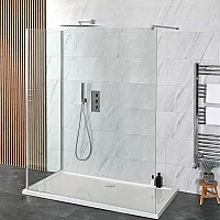 Milano Portland 2 Sided WalkIn Shower Enclosure with 1200mm x 760mm Tray and Wall Support Arm