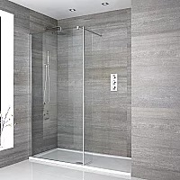 Milano Portland WalkIn Shower Enclosure with Hinged Return Panel and Tray 1200mm x 800mm