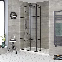 Milano Barq WalkIn Shower Enclosure with Hinged Return Panel and Tray with Drying Area 1400mm x 900mm