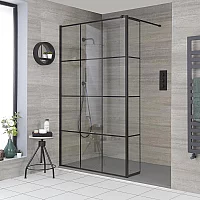 Milano Barq WalkIn Shower Enclosure with Hinged Return Panel and Light Grey Slate Tray 1800mm x 900mm
