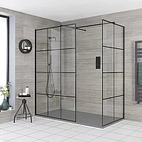 Milano Barq Corner WalkIn Shower Enclosure with Light Grey Slate Tray 1500mm x 900mm