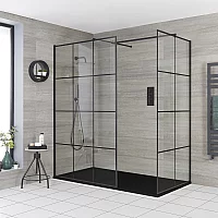 Milano Barq Corner WalkIn Shower Enclosure with Anthracite Slate Tray 1100mm x 700mm