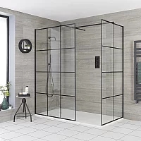 Milano Barq Corner WalkIn Shower Enclosure with White Slate Tray 1100mm x 700mm