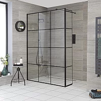 Milano Barq Wet Room Shower Enclosure with Hinged Return Panel Choice of Glass and Drain