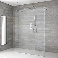 Milano Portland Open WalkThrough Wet Room Shower Enclosure with 800mm Linear Tile Insert Drain 1000mm
