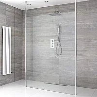 Milano Alto Open WalkThrough Wet Room Shower Choice of Glass Size and Drain